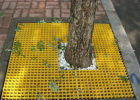 Çin Ağaç Sarı Renkli SGS Onayı İçin Kalıplı Fiberglas Plastik Zemin Izgarası Tedarikçi