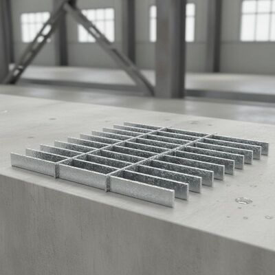 Endüstriyel platformlar için tırnaklı yüzeyli ağır görevli sıcak daldırılmış galvanizli çelik çubuk ızgaraları